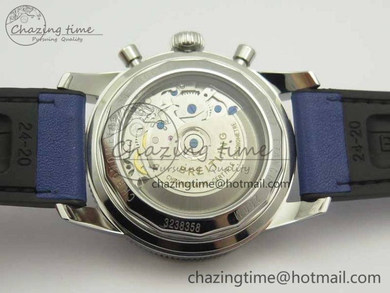 Attractive SuperOcean 44mm Blue Ceramic Bezel Blue Dial on Blue Gummy Strap A 5639