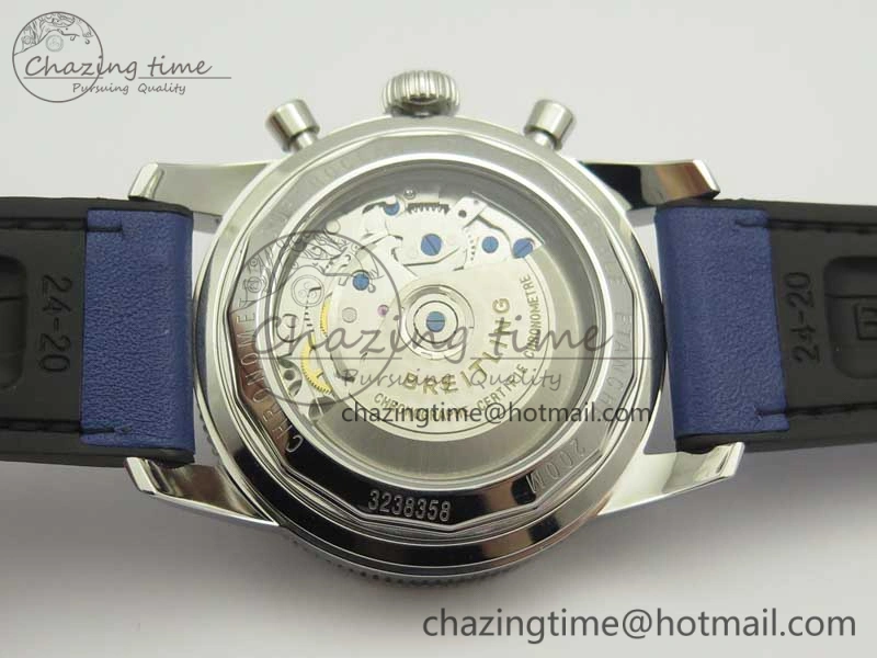Attractive SuperOcean 44mm Blue Ceramic Bezel Blue Dial on Blue Gummy Strap A 5639