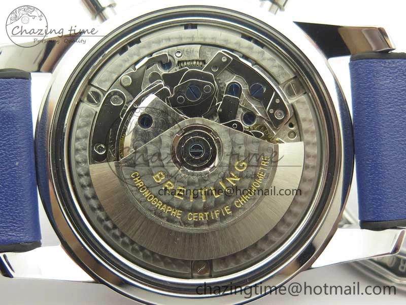 Attractive SuperOcean 44mm Blue Ceramic Bezel Blue Dial on Blue Gummy Strap A 5639