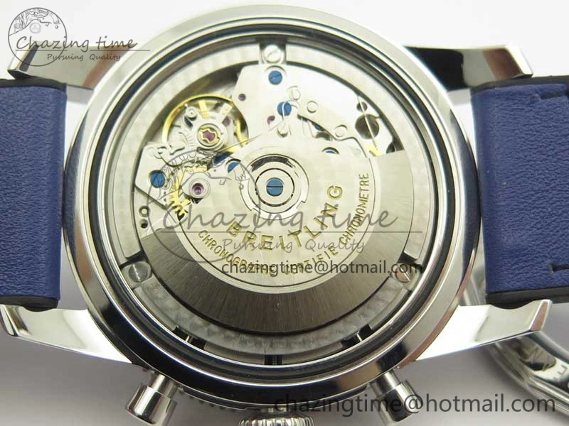 Attractive SuperOcean 44mm Blue Ceramic Bezel Blue Dial on Blue Gummy Strap A 5639