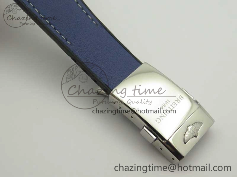 Attractive SuperOcean 44mm Blue Ceramic Bezel Blue Dial on Blue Gummy Strap A 5639