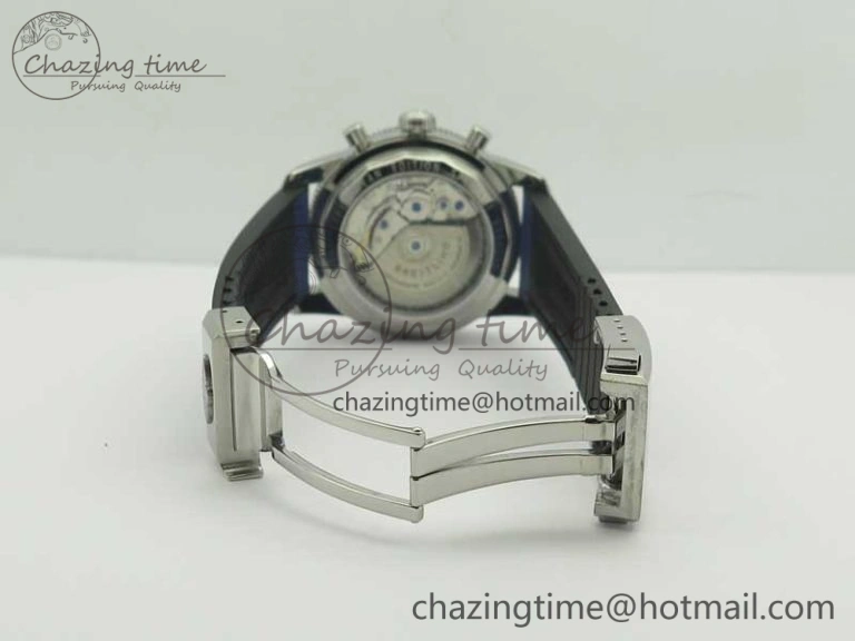 Attractive SuperOcean 44mm Blue Ceramic Bezel Blue Dial on Blue Gummy Strap A 5639