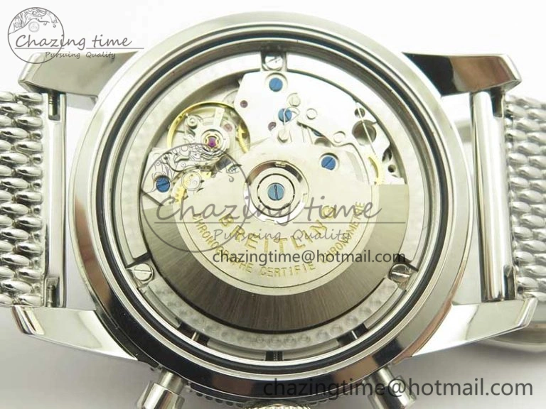 SuperOcean A13312 44mm Black Bezel Blue Dial Black Subdial on SS Bracelet A Packable 5611