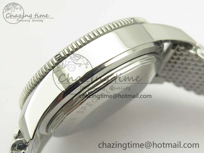 Sporty SuperOcean A13312 44mm Black Ceramic Bezel Blue Dial Black Subdial on SS Bracelet A 5610