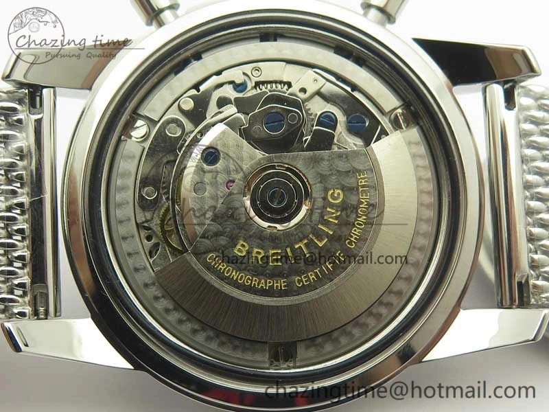 Sporty SuperOcean A13312 44mm Black Ceramic Bezel Blue Dial Black Subdial on SS Bracelet A 5610
