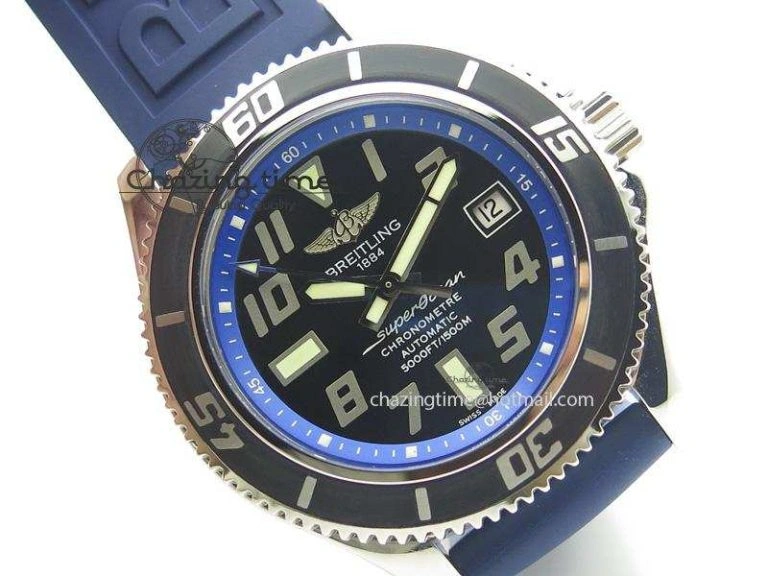 SuperOcean Abyss 42mm Blue Inner Bezel On Blue Rubber Strap A Classic 5792