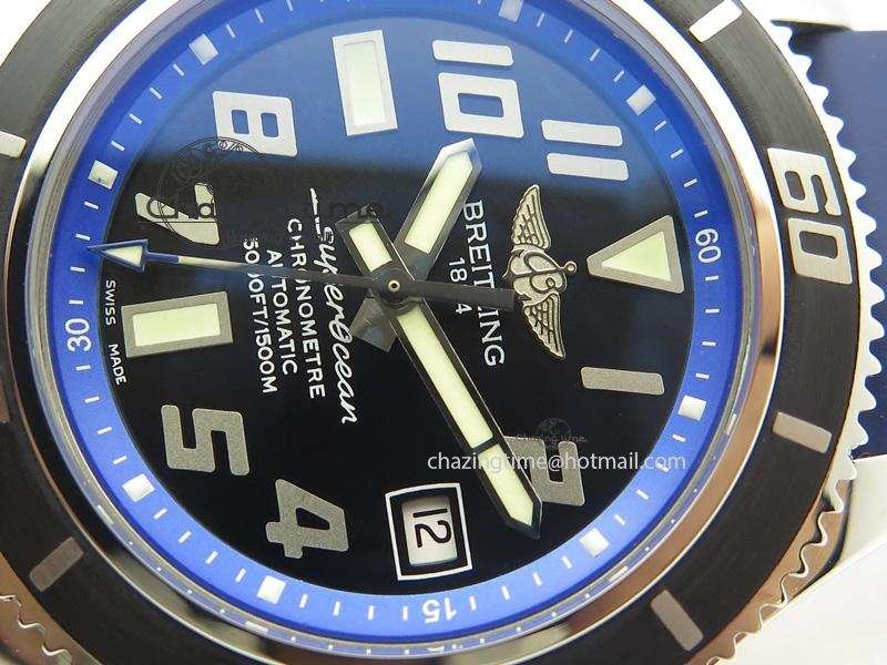 SuperOcean Abyss 42mm Blue Inner Bezel On Blue Rubber Strap A Classic 5792