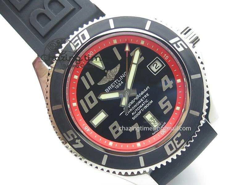 SuperOcean Abyss 42mm Red Inner Bezel On Black Rubber Strap A Tailored 5795
