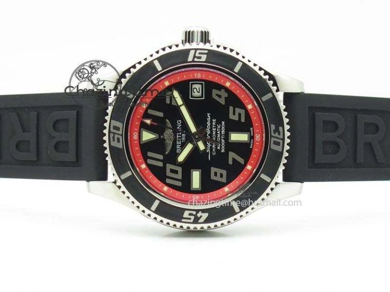SuperOcean Abyss 42mm Red Inner Bezel On Black Rubber Strap A Tailored 5795