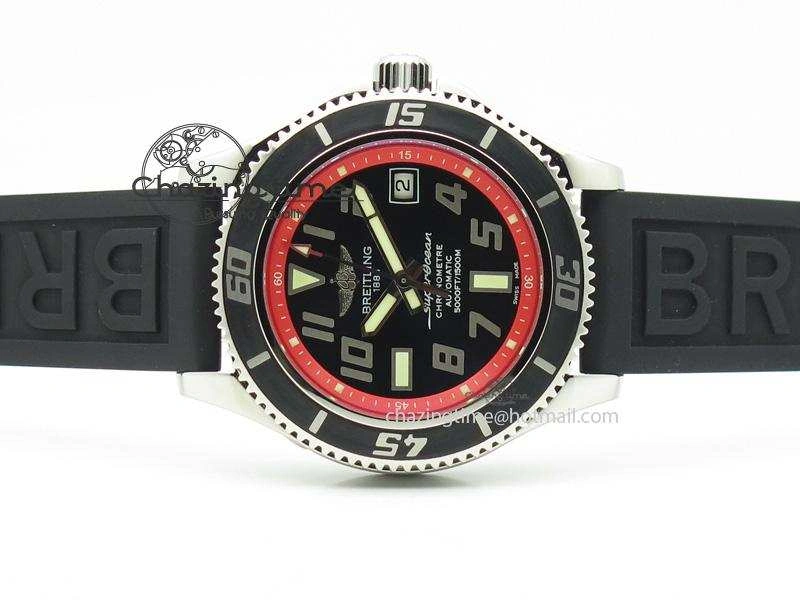 SuperOcean Abyss 42mm Red Inner Bezel On Black Rubber Strap A Tailored 5795