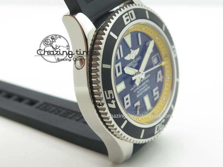 SuperOcean Abyss 42mm Yellow Inner Bezel On Black Rubber Strap A OnTrend 5794