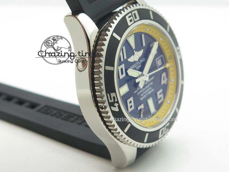 SuperOcean Abyss 42mm Yellow Inner Bezel On Black Rubber Strap A OnTrend 5794