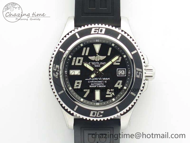 SuperOcean Abyss A17364 42mm 3AF 1:1 Best Edition Black Black Dial On Rubber Strap A TimelessDesign 5673
