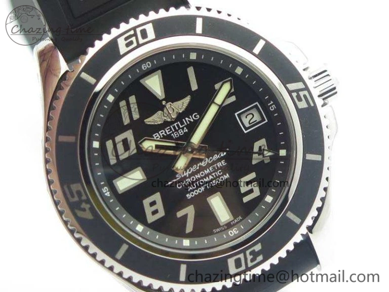 SuperOcean Abyss A17364 42mm 3AF 1:1 Best Edition Black Black Dial On Rubber Strap A TimelessDesign 5673