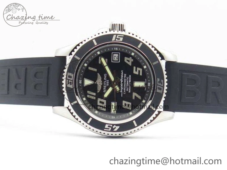 SuperOcean Abyss A17364 42mm 3AF 1:1 Best Edition Black Black Dial On Rubber Strap A TimelessDesign 5673
