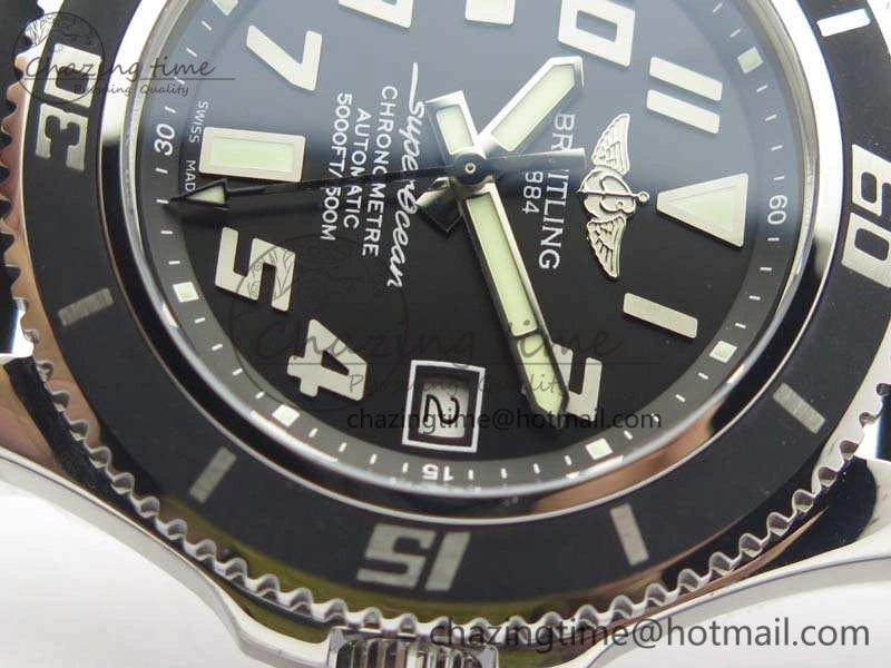 SuperOcean Abyss A17364 42mm 3AF 1:1 Best Edition Black Black Dial On Rubber Strap A TimelessDesign 5673