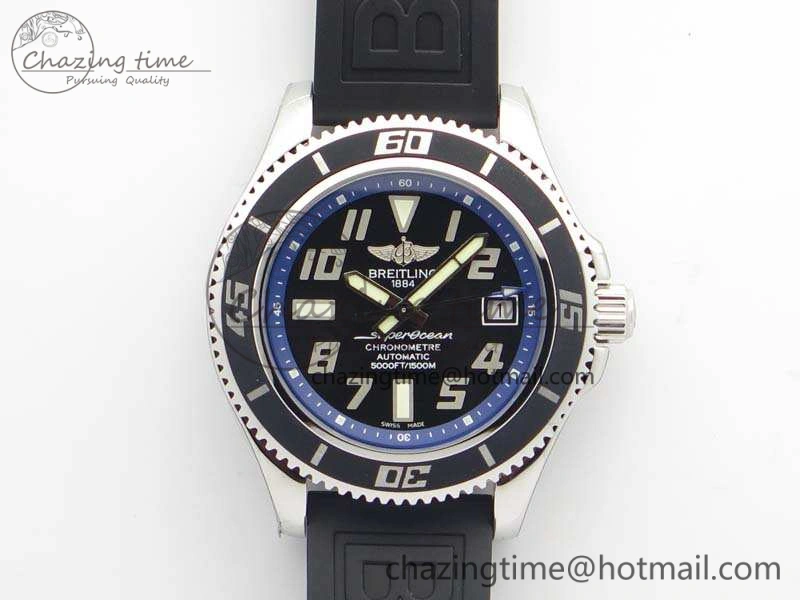 SuperOcean Abyss A17364 42mm 3AF 1:1 Best Edition Black Blue Dial On Rubber Strap A TopPick 5672