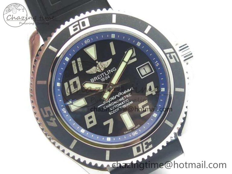 SuperOcean Abyss A17364 42mm 3AF 1:1 Best Edition Black Blue Dial On Rubber Strap A TopPick 5672