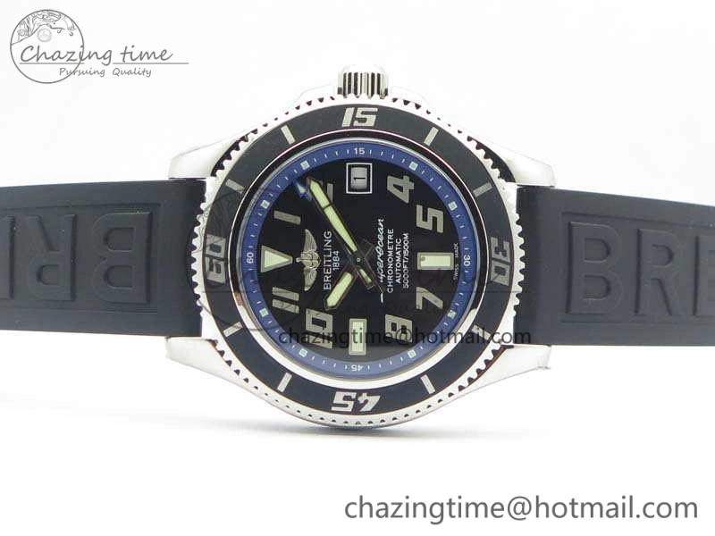SuperOcean Abyss A17364 42mm 3AF 1:1 Best Edition Black Blue Dial On Rubber Strap A TopPick 5672