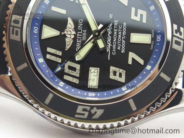 SuperOcean Abyss A17364 42mm 3AF 1:1 Best Edition Black Blue Dial On Rubber Strap A TopPick 5672