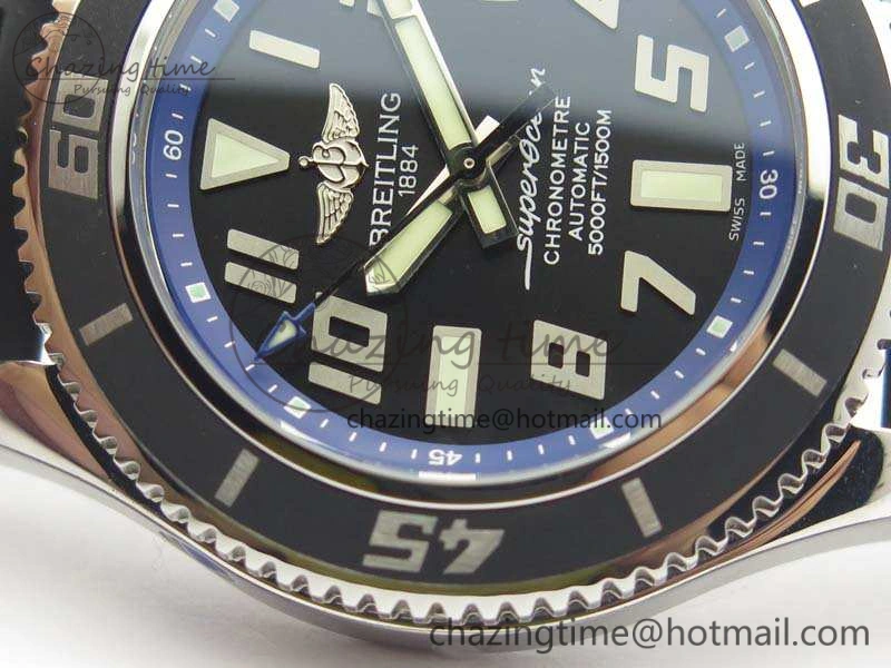 SuperOcean Abyss A17364 42mm 3AF 1:1 Best Edition Black Blue Dial On Rubber Strap A TopPick 5672