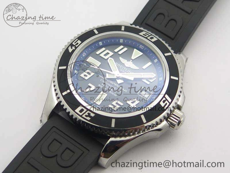 SuperOcean Abyss A17364 42mm 3AF 1:1 Best Edition Black Blue Dial On Rubber Strap A TopPick 5672
