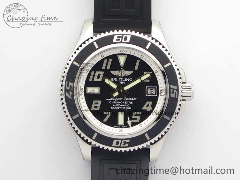 TechFriendly SuperOcean Abyss A17364 42mm 3AF 1:1 Best Edition Black White Dial On Rubber Strap A 5675