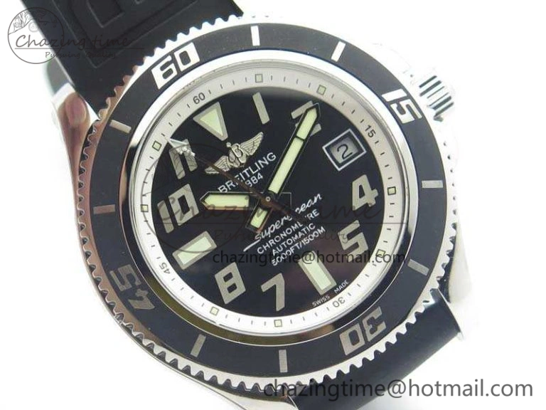TechFriendly SuperOcean Abyss A17364 42mm 3AF 1:1 Best Edition Black White Dial On Rubber Strap A 5675