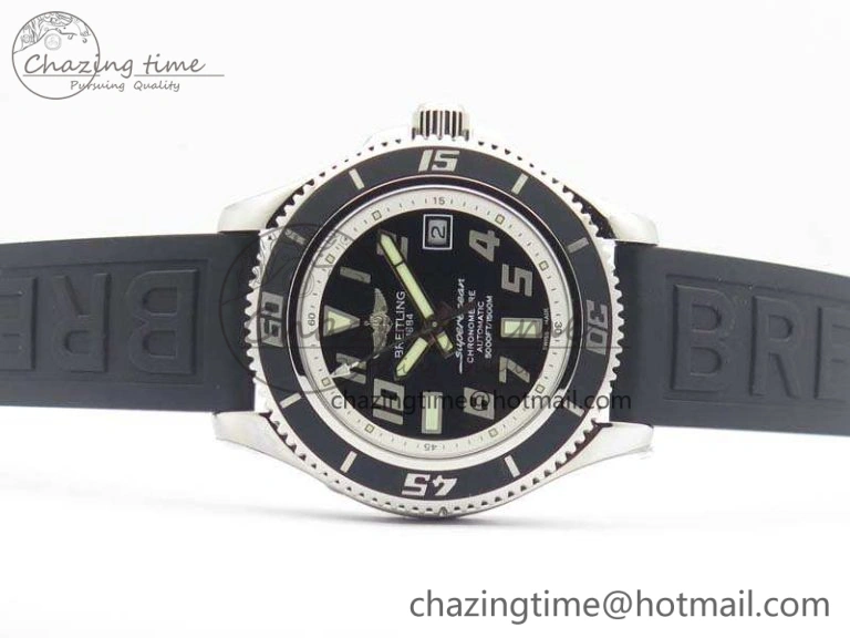 TechFriendly SuperOcean Abyss A17364 42mm 3AF 1:1 Best Edition Black White Dial On Rubber Strap A 5675