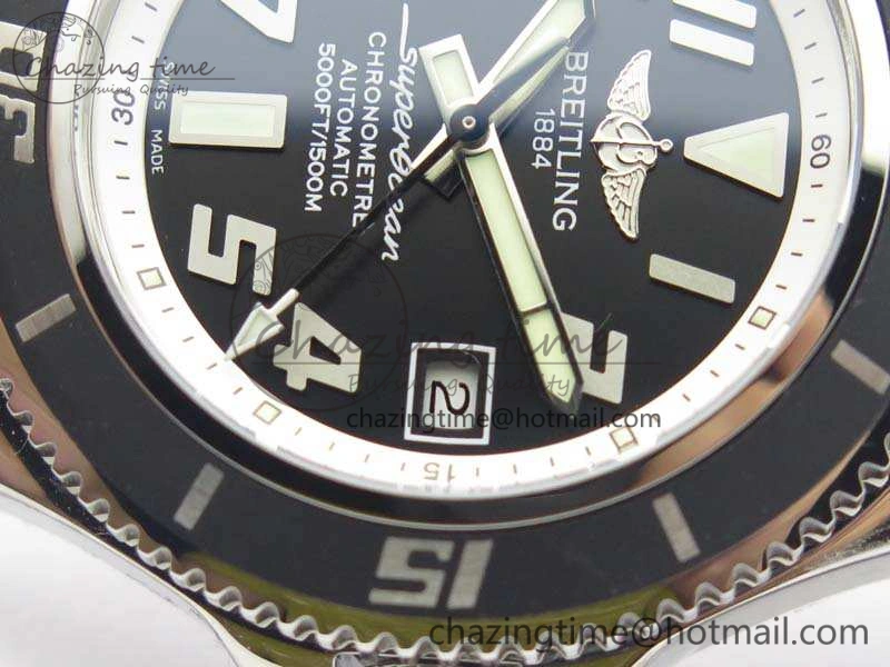 TechFriendly SuperOcean Abyss A17364 42mm 3AF 1:1 Best Edition Black White Dial On Rubber Strap A 5675