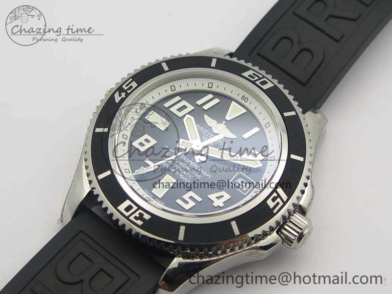 TechFriendly SuperOcean Abyss A17364 42mm 3AF 1:1 Best Edition Black White Dial On Rubber Strap A 5675