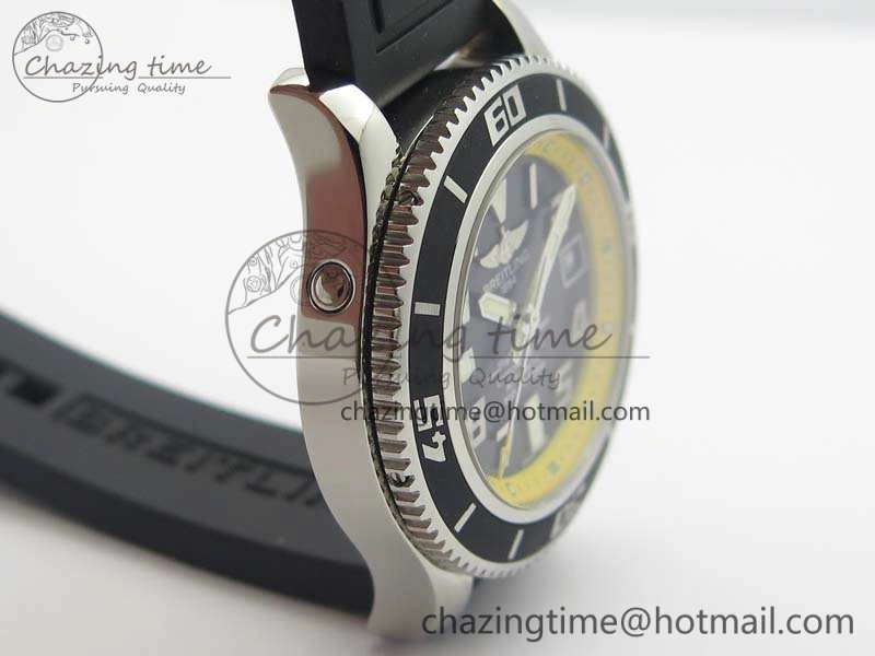 GoAnywhere SuperOcean Abyss A17364 42mm 3AF 1:1 Best Edition Black Yellow Dial On Rubber Strap A 5674