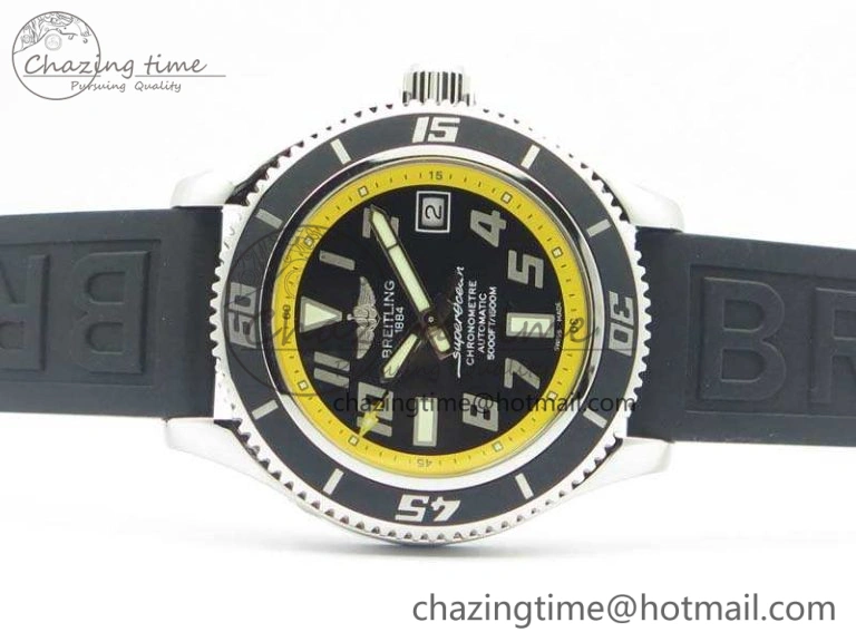 GoAnywhere SuperOcean Abyss A17364 42mm 3AF 1:1 Best Edition Black Yellow Dial On Rubber Strap A 5674