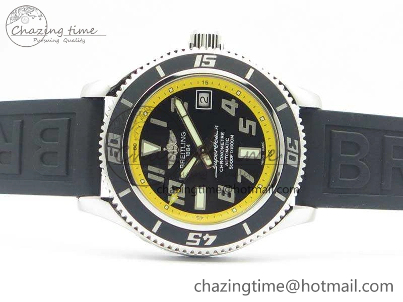 GoAnywhere SuperOcean Abyss A17364 42mm 3AF 1:1 Best Edition Black Yellow Dial On Rubber Strap A 5674