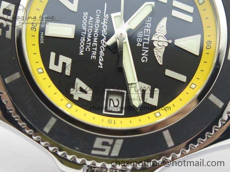 GoAnywhere SuperOcean Abyss A17364 42mm 3AF 1:1 Best Edition Black Yellow Dial On Rubber Strap A 5674