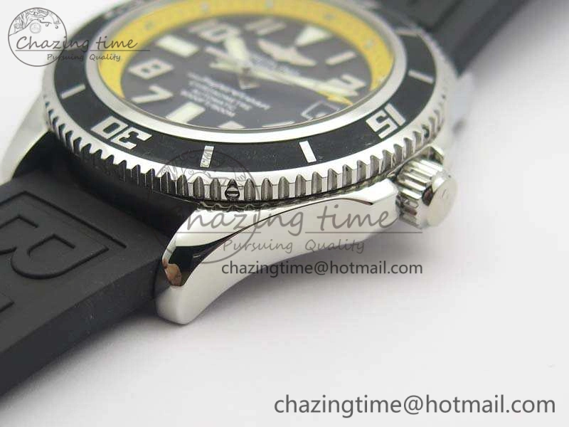 GoAnywhere SuperOcean Abyss A17364 42mm 3AF 1:1 Best Edition Black Yellow Dial On Rubber Strap A 5674