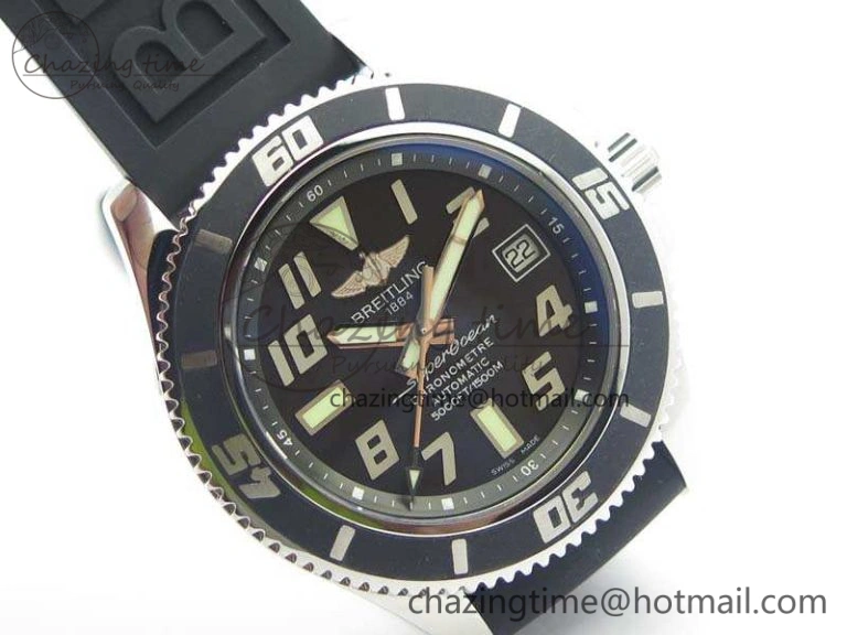 SuperOcean Abyss A17364 42mm ZF 1:1 Best Edition Black Black Dial On Rubber Strap A DailyWear 5670