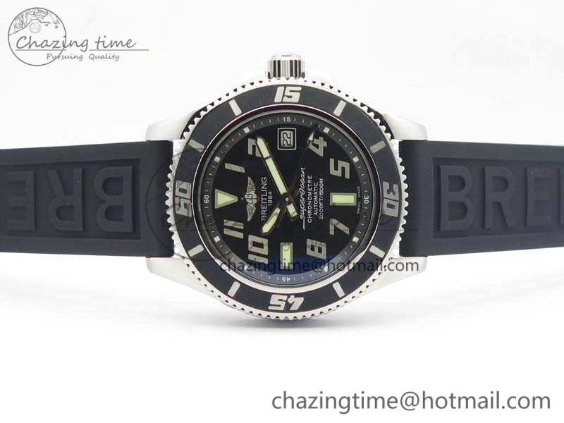 SuperOcean Abyss A17364 42mm ZF 1:1 Best Edition Black Black Dial On Rubber Strap A DailyWear 5670