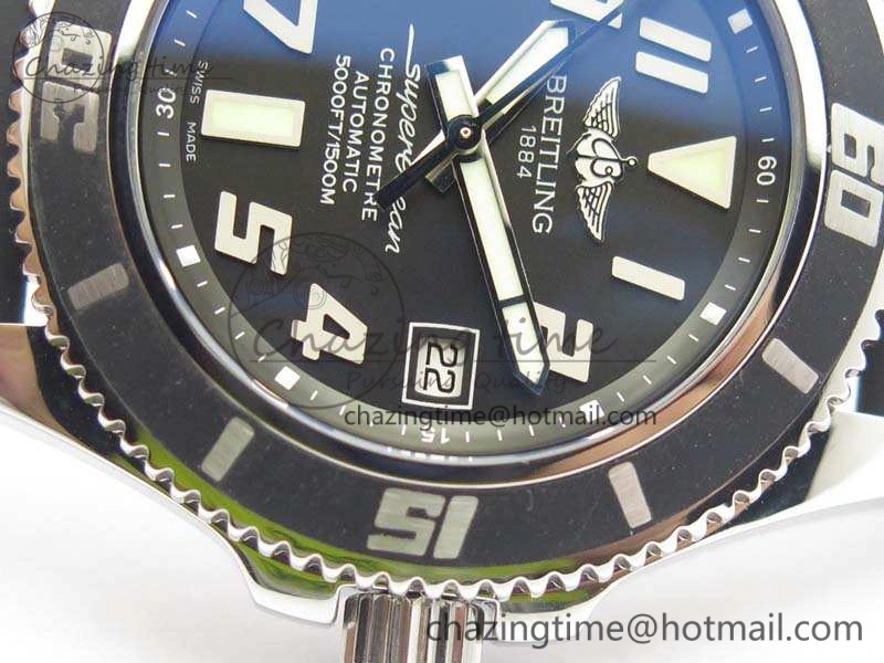 SuperOcean Abyss A17364 42mm ZF 1:1 Best Edition Black Black Dial On Rubber Strap A DailyWear 5670