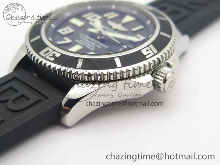 SuperOcean Abyss A17364 42mm ZF 1:1 Best Edition Black Black Dial On Rubber Strap A DailyWear 5670