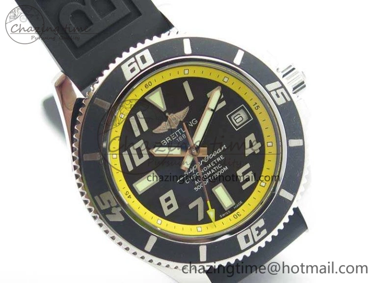 Colorful SuperOcean Abyss A17364 42mm ZF 1:1 Best Edition Black Yellow Dial On Rubber Strap A 5669