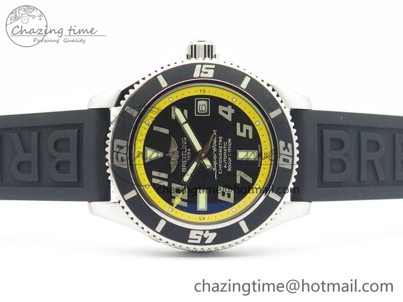 Colorful SuperOcean Abyss A17364 42mm ZF 1:1 Best Edition Black Yellow Dial On Rubber Strap A 5669