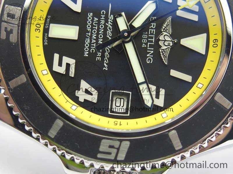 Colorful SuperOcean Abyss A17364 42mm ZF 1:1 Best Edition Black Yellow Dial On Rubber Strap A 5669