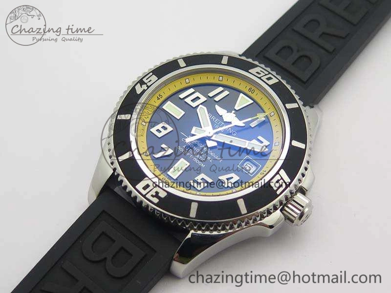 Colorful SuperOcean Abyss A17364 42mm ZF 1:1 Best Edition Black Yellow Dial On Rubber Strap A 5669