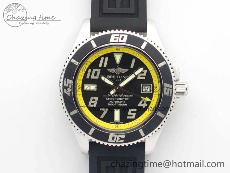Colorful SuperOcean Abyss A17364 42mm ZF 1:1 Best Edition Black Yellow Dial On Rubber Strap A 5669