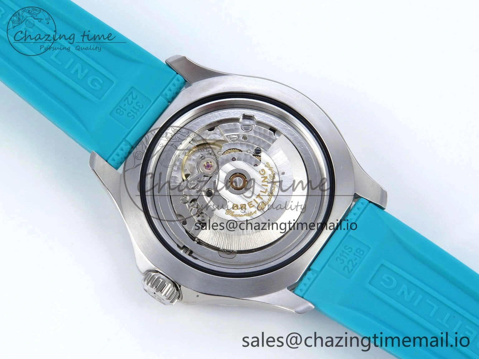 SuperOcean Automatic 42 SS TF 1:1 Best Edition Black Dial on Blue Rubber Strap A Sleek 5471