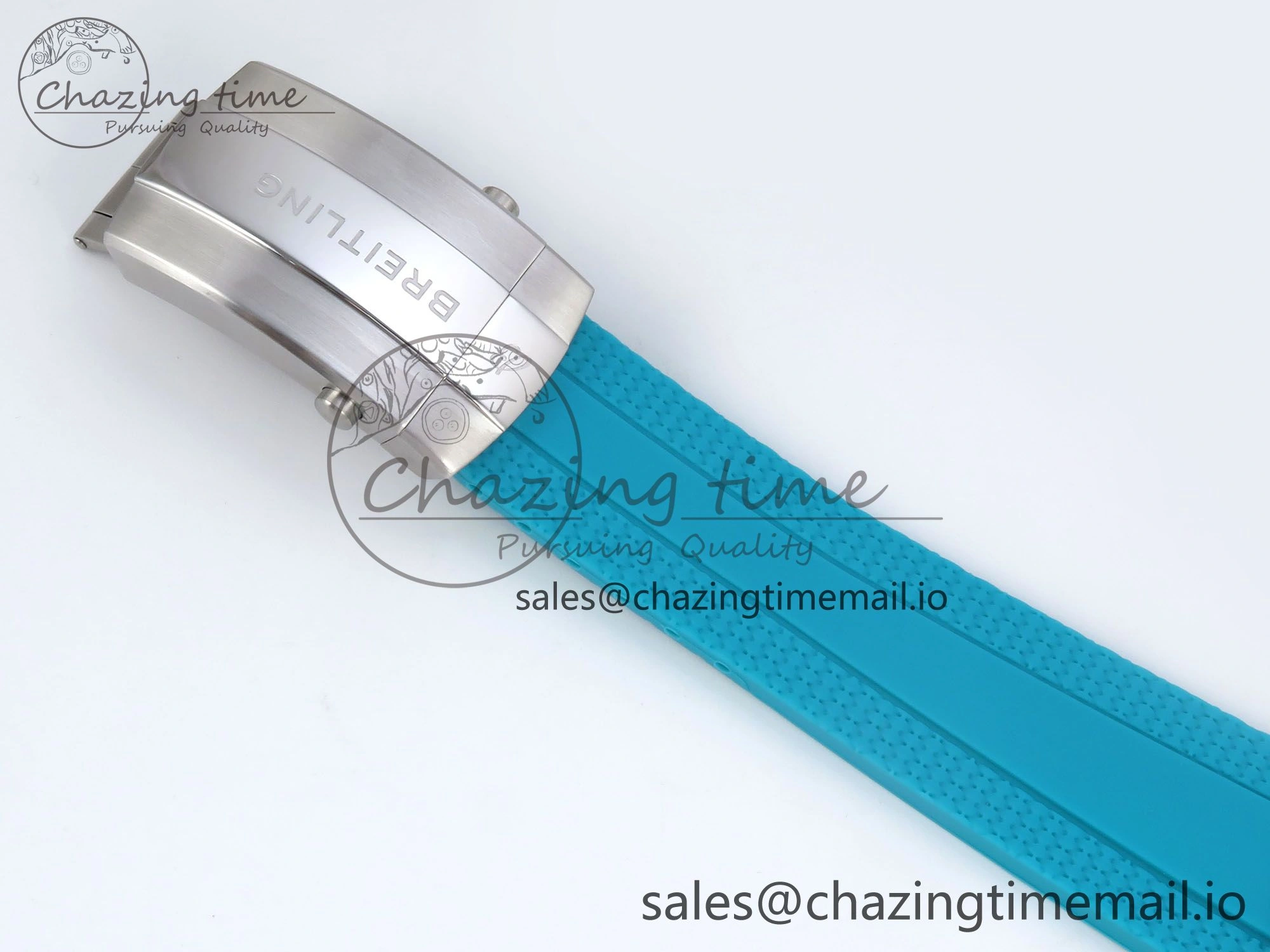 SuperOcean Automatic 42 SS TF 1:1 Best Edition Black Dial on Blue Rubber Strap A Sleek 5471