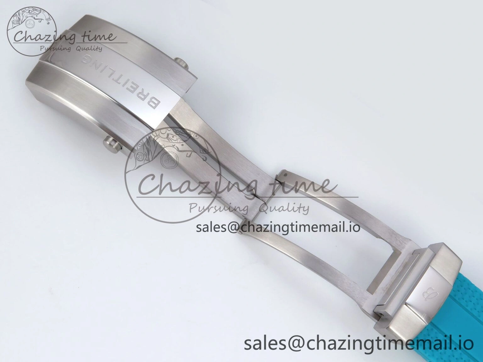 SuperOcean Automatic 42 SS TF 1:1 Best Edition Black Dial on Blue Rubber Strap A Sleek 5471