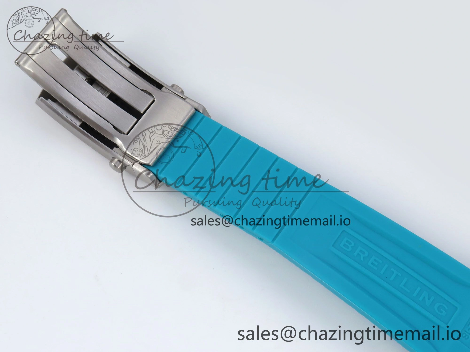 SuperOcean Automatic 42 SS TF 1:1 Best Edition Black Dial on Blue Rubber Strap A Sleek 5471