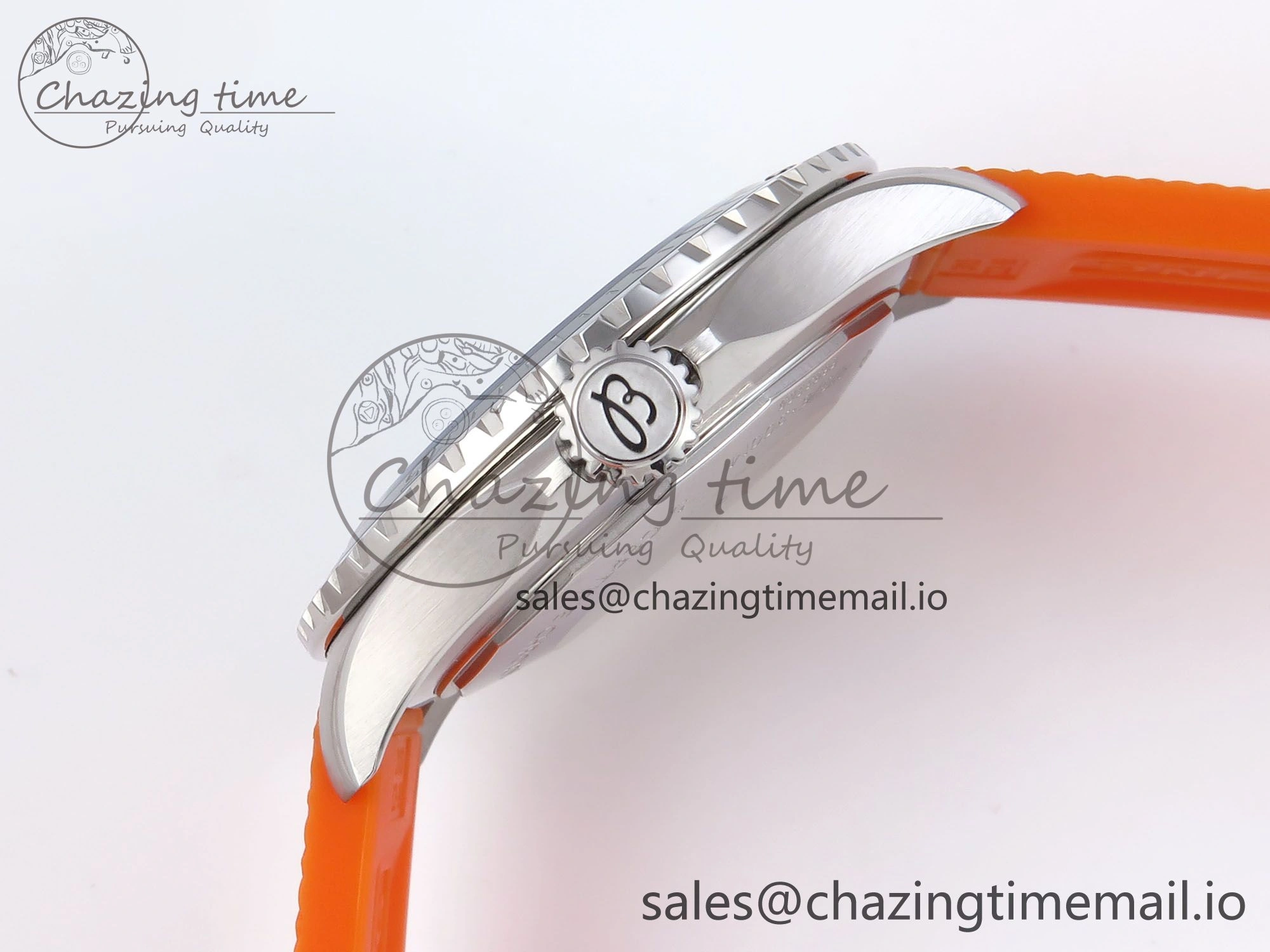 SuperOcean Automatic 42 SS TF 1:1 Best Edition Black Dial on Orange Rubber Strap A Trendsetting 5470